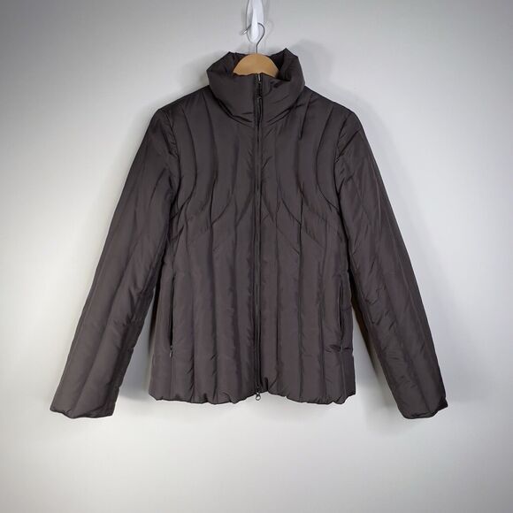 Kenneth Cole Reaction Zip Up Puffer Down Jacket Brown Size M Outdoor - Picture 1 of 9